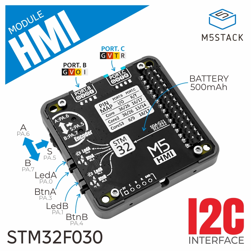 M5Stack Core2 - M5Stack Enkoderli ve 500mAh Pilli Resmi