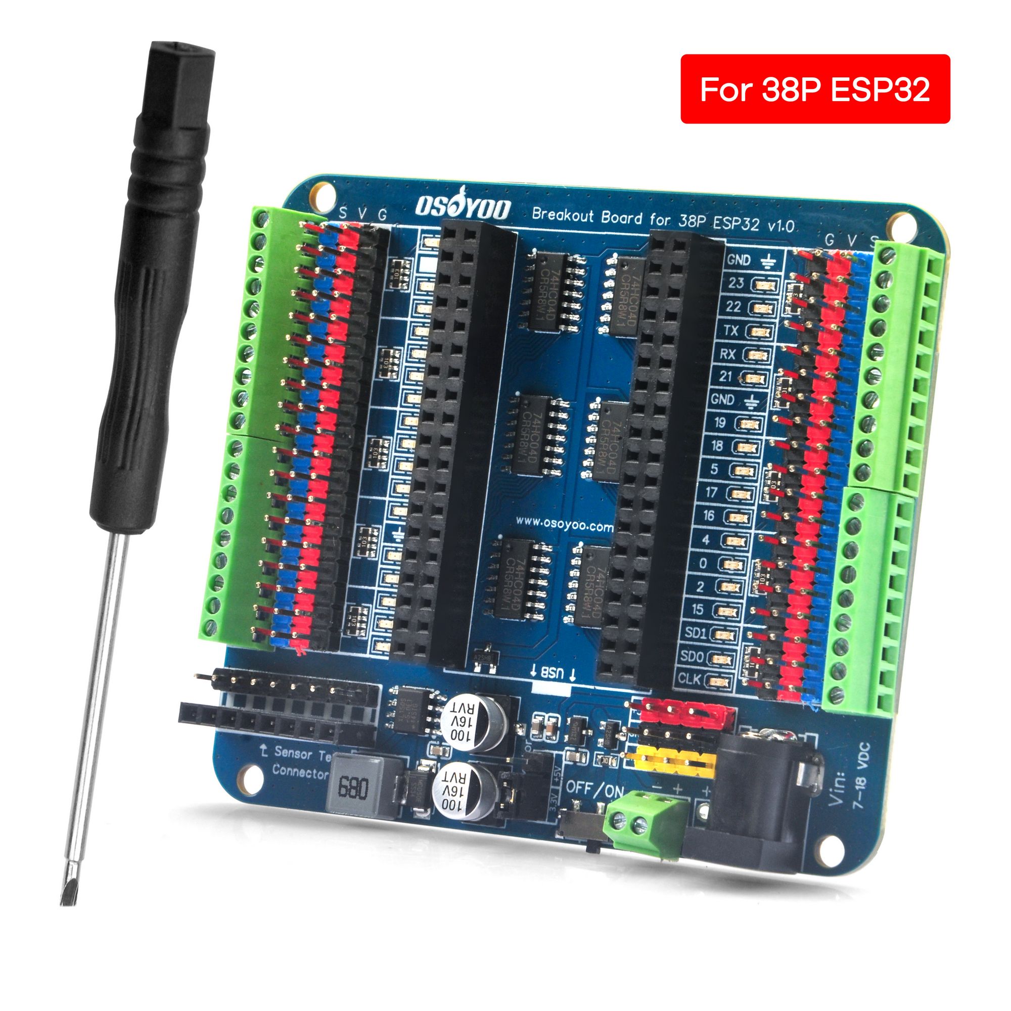 Nodemcuv2 - OSOYOO 30-Pin veya 38-Pin ESP32-WROOM/WROVER &
